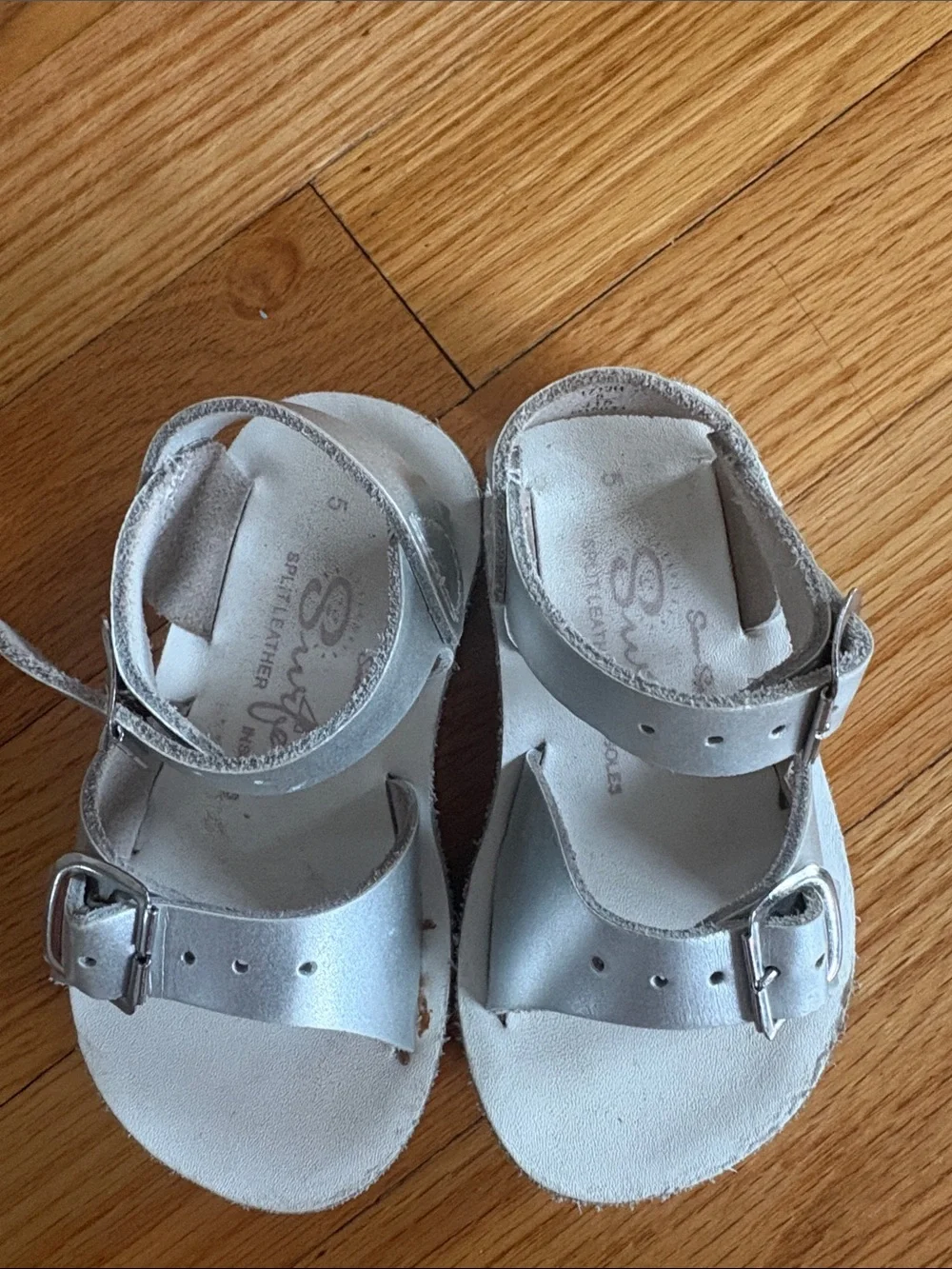 Silver Toddler Buckle Sandals - Comfortable Kids Sandals